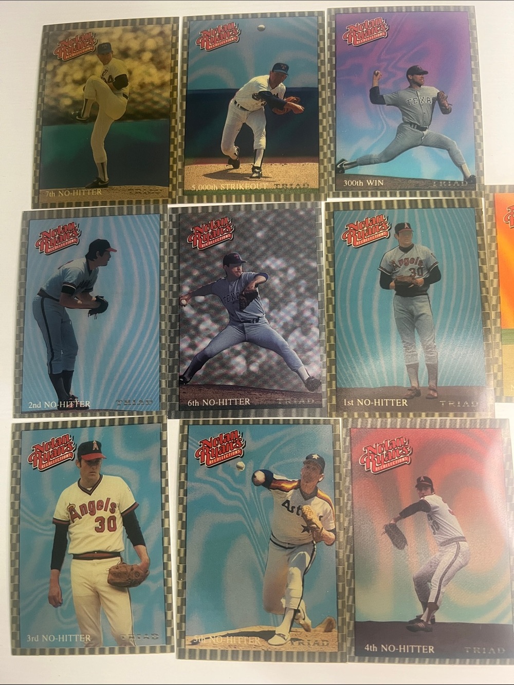 Nolan Ryan Triad Holographic Baseball Card 10 in Set - Lot #6